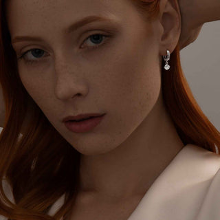 Сребърни обеци - Crystal Hoop Shine