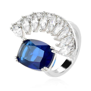 сребърен пръстен, цирконий, родиево покритие, подходящ за повод