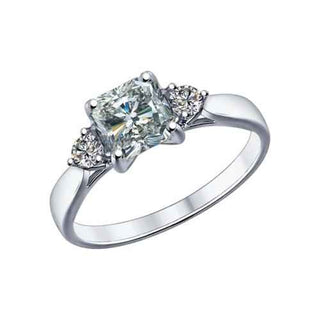 сребърен пръстен, цирконий, родиево покритие, Sokolov