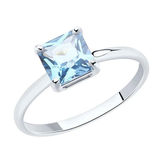 златен пръстен, бяло злато, син топаз, sokolov,