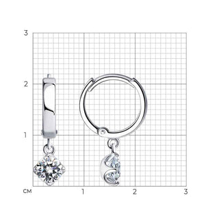 Сребърни обеци - Crystal Hoop Shine