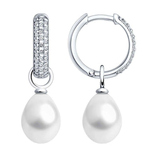 Сребърни обеци - Pearl classic duo