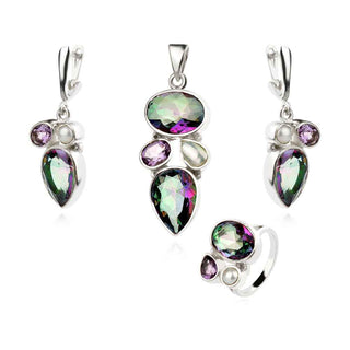 Сребърни обеци - Mystic topaz