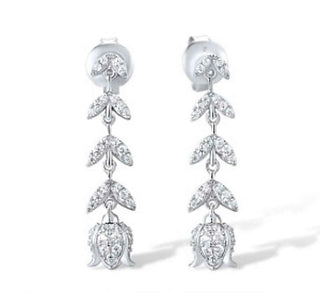 сребърни обеци, цирконий, родиево покритие, Sokolov