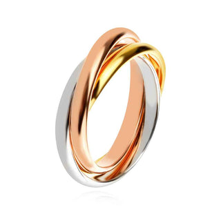 сребърен пръстен, бяло , жълто и розово родиево покритие, по модел на Cartier,