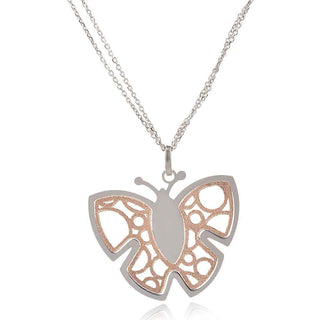 сребърно колие пеперуда