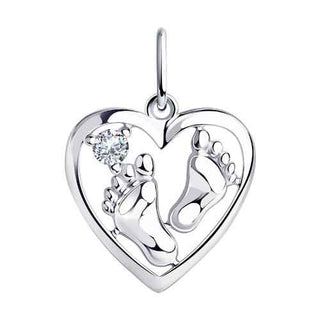 Сребърно колие - Tiny baby feet