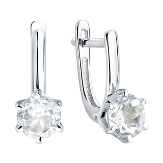 Златни обеци - White crystal