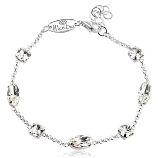 сребърна гривна с кристали сваровски swarovski