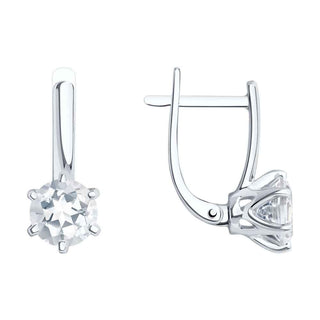 златни обеци, бяло злато, планински кристал, sokolov,