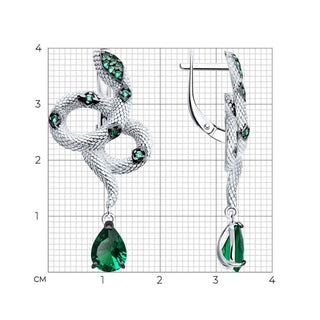 Сребърни обеци - Green Kaa