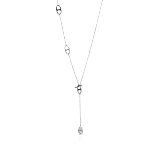 сребърно колие, без камък, родиево покритие