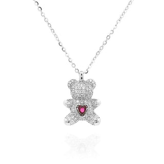 Сребърно колие - Teddy Love Ruby Red