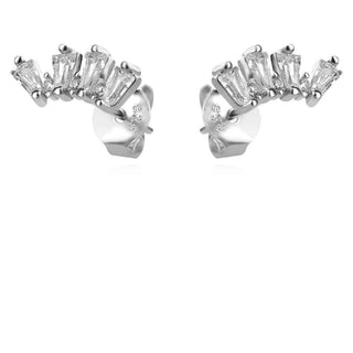 Сребърни обеци - Mini Spark Curve