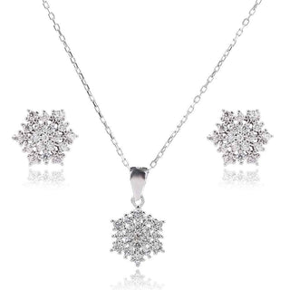 сребърен комплект снежинки