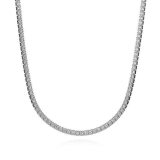 сребърно колие, цирконий, родиево покритие, подходящо за повод, чокър