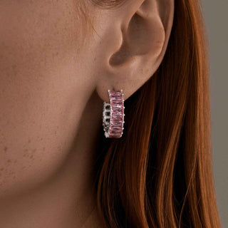 Сребърни обеци - Vogue hoops pink
