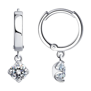 Сребърни обеци - Crystal Hoop Shine