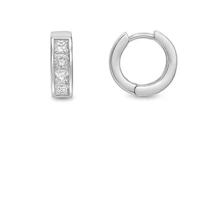 Сребърни обеци - Radiant Squares Hoops