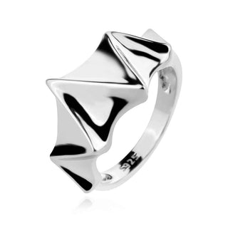 сребърен пръстен, тип халка, без камък, родиево покритие