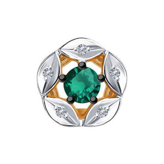 златен медальон, брилянти, изумруд, sokolov,