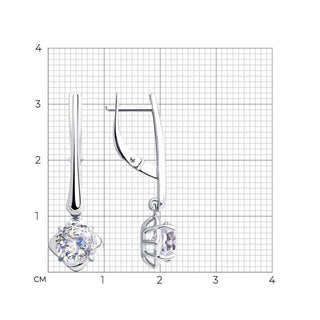 Сребърни обеци - Larisa CZ Swarovski