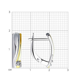 Сребърни обеци с брилянти - Gold Wave