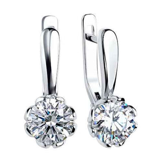Сребърни обеци - Flora CZ Swarovski