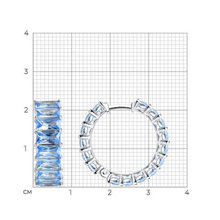 Сребърни обеци - Vogue hoops blue