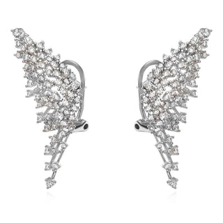 сребърни обеци, цирконий, родиево покритие, подходящи за повод