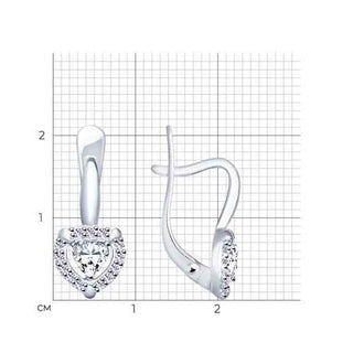 Сребърни обеци - Love CZ Swarovski