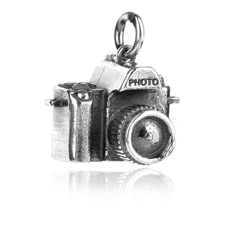 сребърен медальон, фотоапарат, оксидирано сребро