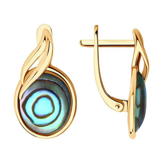 златни обеци, розово злато, цветен седеф, sokolov,