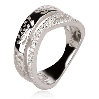 Сребърен пръстен с цирконии