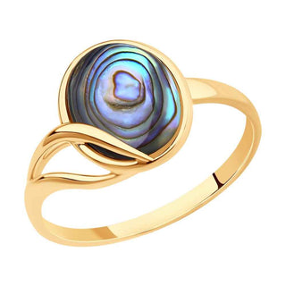 златен пръстен, розово злато, цветен седеф, sokolov,