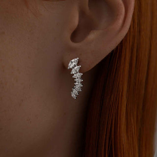 Сребърни обеци - White rays