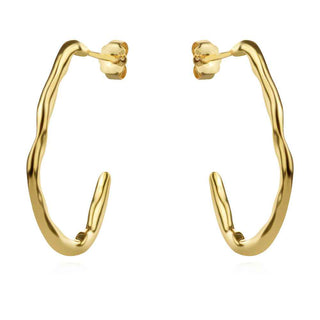 сребърни обеци, без камък, жълта позлата, обеци халки