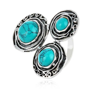 атрактивен сребърен пръстен, оксидирано сребро, тюркоаз,