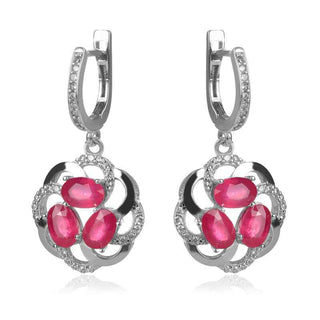 Сребърни обеци с рубин 45170669