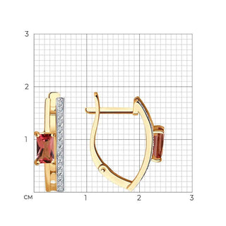 Златни обеци - Tourmaline & Dia
