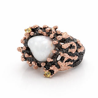 Сребърен пръстен - Organic Baroque Pearl
