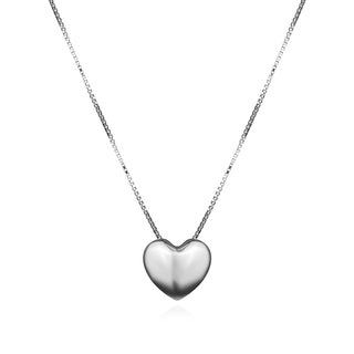 сребърно колие, родиево покритие, сърце