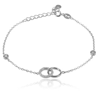 Сребърна гривна с цирконии