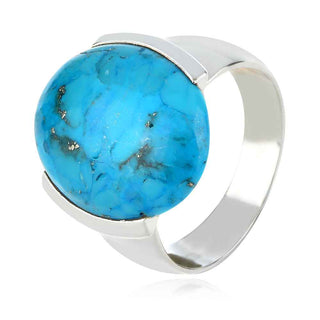 елегантен сребърен пръстен, тюркоаз, сребро 925,