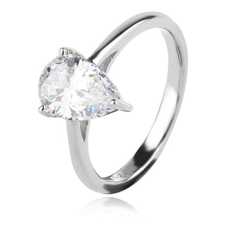 сребърен комплект с циркон капка