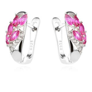 сребърни обеци, цирконий, родиево покритие