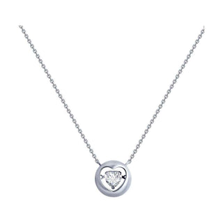 сребърно колие, танцуващ камък, родиево покритие, CZ Swarovski, sokolov,