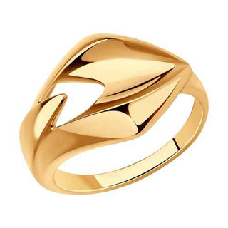 сребърен пръстен, без камък, розова позлата, sokolov,