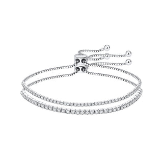 Сребърна гривна - Tennis Line Adjustable