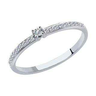 златен пръстен, бяло злато, тип годежен, брилянти, sokolov,